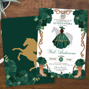 Invitación Rosas verdes de Esmeralda Charro Vestidos Quinceañ