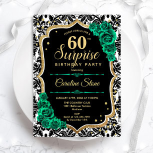 Invitación Rosas verdes del oro negro sorprenden a los 60 año