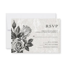 Rosas Victorianas con filo Negro y Blanco RSVP