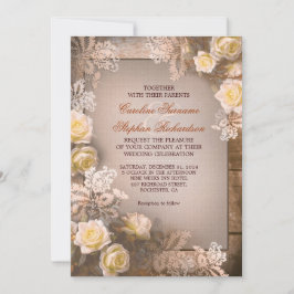 Invitación Rosas victorianos invitan a bodas rústicas