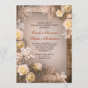 Invitación Rosas victorianos invitan a una fiesta de compromi
