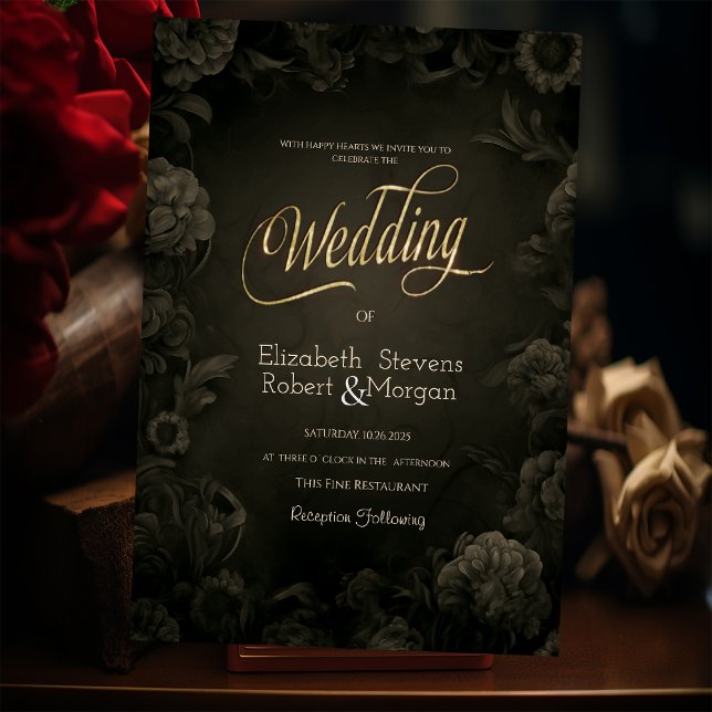 Invitación Rosas Vintage Bodas Góticas  (Subido por el creador)