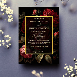 Invitación Rosas vintage de humor negro todo en un boda