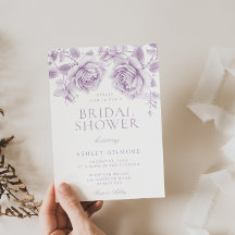 Rosas Vintage de Lavanda Elegante Ducha Bridal