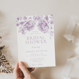 Invitación Rosas Vintage de Lavanda Elegante Ducha Bridal
