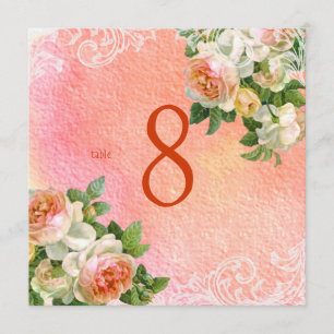 Invitación Rosas vintage de PixDezines/acuarela/números de ta