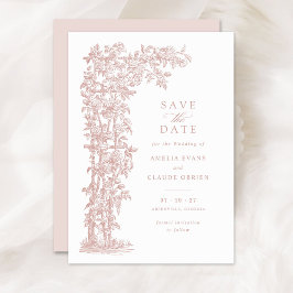 Invitación Rosas Vintage Floral Elegante Boda Trellis