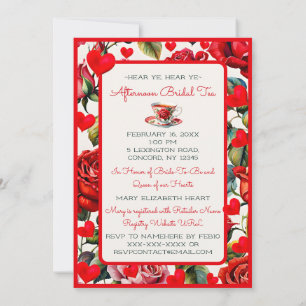 Invitación Rosas vintage y té de novia para futuras novias