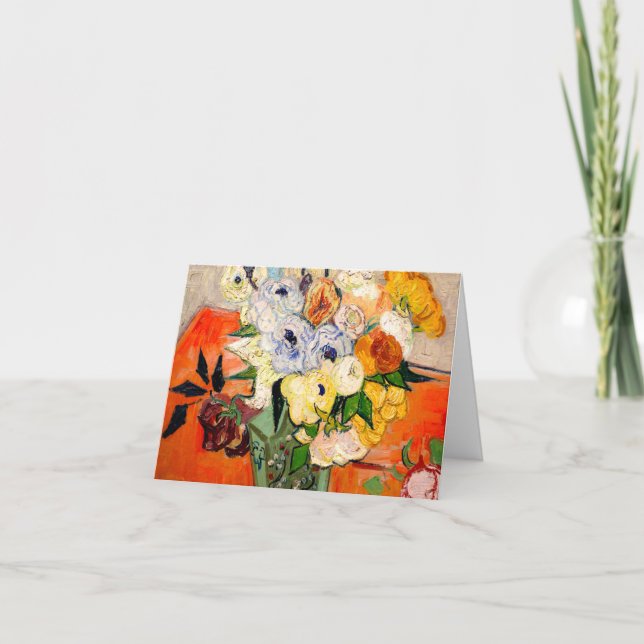 Invitación Rosas y Anémonas de Van Gogh (Anverso)