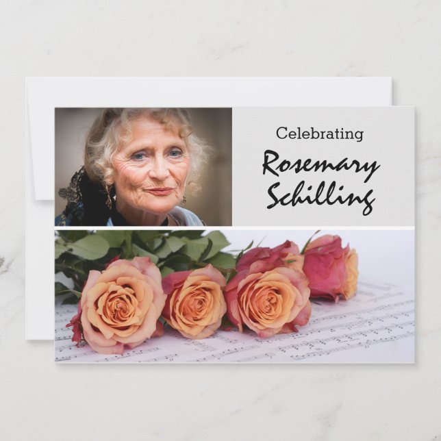 Invitación Rosas y celebración de la vida con música de chapa (Anverso)