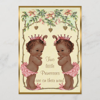 Invitación Rosas y corazones de princesas étnicas Baby Shower