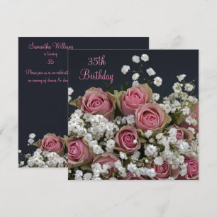 Invitación Rosas y Gypsophila Bouquet