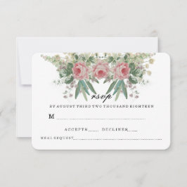 Invitación Rosas Y VERDES RSVP DE BODAS