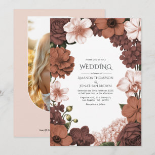 Invitación Rosawood Clay, Toffee Blush y Sandstone Pink