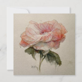 Invitación Rose Aquarelle Watercolor Rose Painting