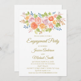 Invitación Rose Bouquet Engagement Party Card