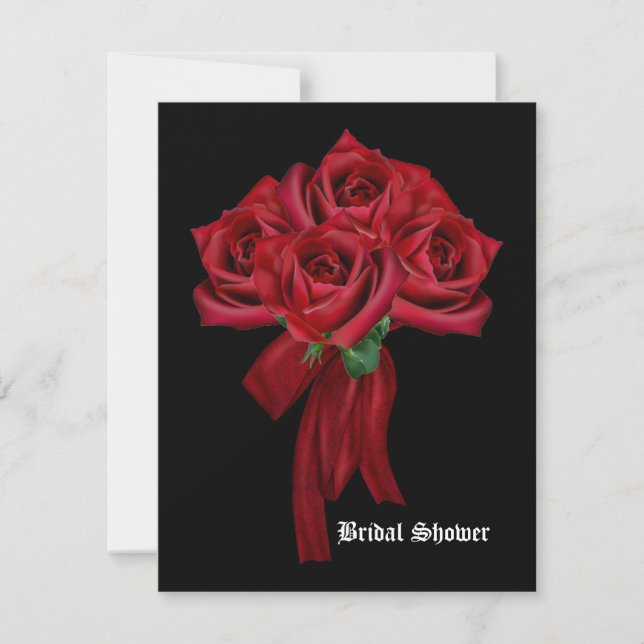 Invitación Rose Bouquet Gothic Bridal Shower (Anverso)