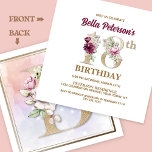 Invitación Rose Floral B 18th Birthday Party<br><div class="desc">Organize the perfect 18th birthday celebration with this elegant rose floral monogram B design featured on the reverse side for birthday girls’ names starting with the letter B. Elegant floral numerals are used within the invitation to accentuate the celebratory age.</div>