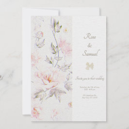 Invitación Rose Floral Chic Paper Textured Wedding 