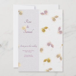 Invitación Rose Floral Glitter Paper Textured Wedding 