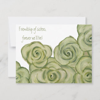 Invitación Rose friendship notecard - hand-drawn artwork.