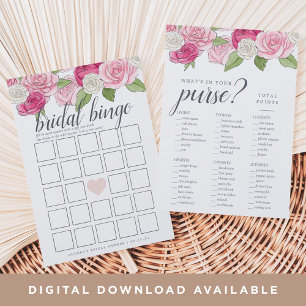 Invitación Rosé Garden Double-Sided Bridal Shower Game