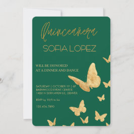 Invitación Rose Gold Glitter Elegant Quinceañera 