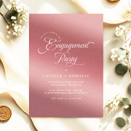 Invitación Rose Gold Gradient Modern Engagement Party