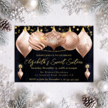 Rose Gold y Gold Adornos Navideños Sweet 16