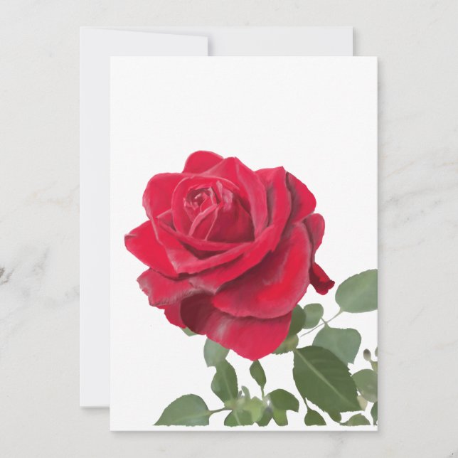 Invitación  Rose rouge - symbole d’amour (Anverso)