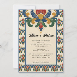 Invitación Rosemaling noruego | Boda