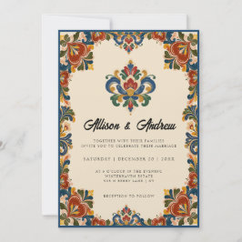 Invitación Rosemaling noruego | Boda