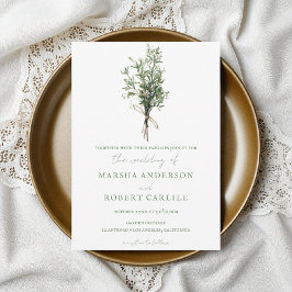 Invitación Rosemary Sprigs de Francia con dos Bodas