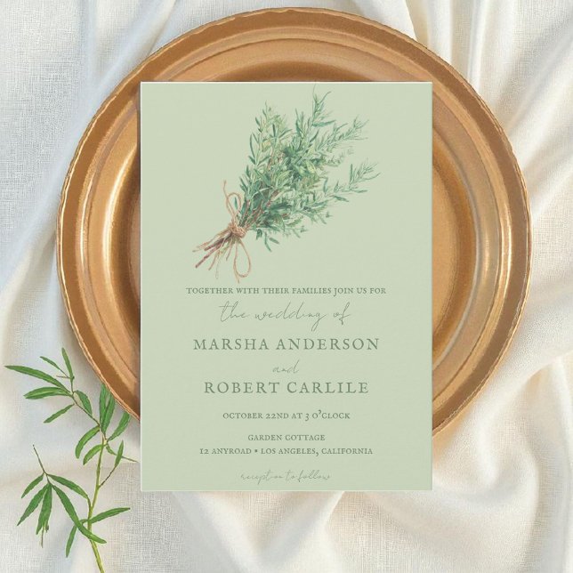 Invitación Rosemary Sprigs de Francia con dos Bodas (Subido por el creador)
