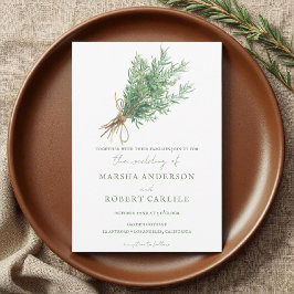 Invitación Rosemary Sprigs de Francia con dos Bodas