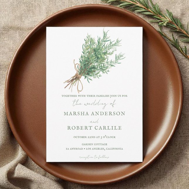 Invitación Rosemary Sprigs de Francia con dos Bodas (Subido por el creador)