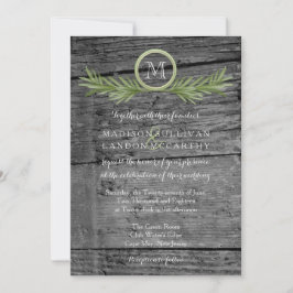 Invitación Rosemary y Rustic Wood Boda