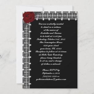 Invitación Roses rojas latencia matrimonio gótico invita