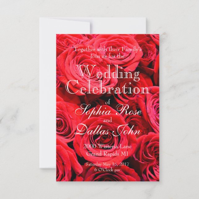 Invitación Roses rojos (Anverso)