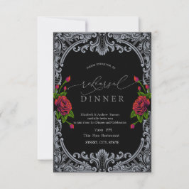 Invitación Roses rojos, bandas de ensayo gótico Cena