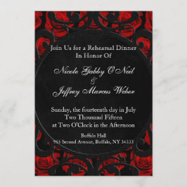 Invitación Roses rojos góticos victorianos Ensayo de cena