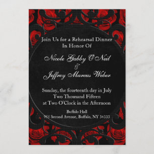 Invitación Roses rojos góticos victorianos Ensayo de cena