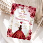 Invitación Roses Rojos Mexicanos Princesa Quiñceanera Floral<br><div class="desc">Invitación floral de la princesa mexicana Roses Rojas Quiñceanera Mi Quince 15 Anos,  Mariposa de cumpleaños 16.</div>