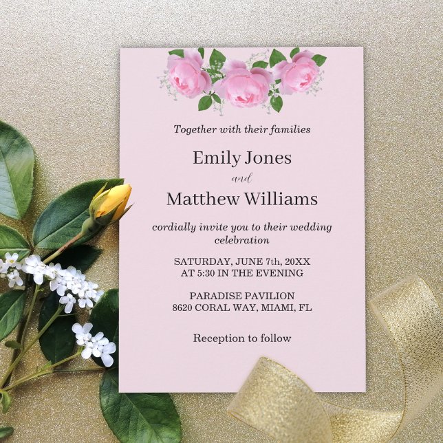Invitación Roses rosadas fragantes, Boda (Subido por el creador)
