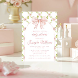 Invitación Roses rosados franceses despojan a la niña primave