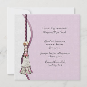 Invitación Roses rosados y Boda de Tassel Post