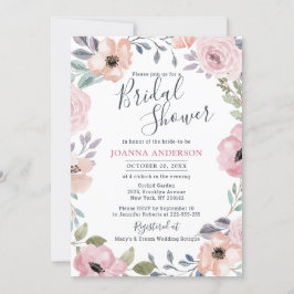 Invitación Roses rosados y polvorientos Ducha de novia floral