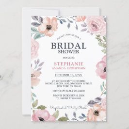 Invitación Roses rosados y polvorientos Ducha de novia floral