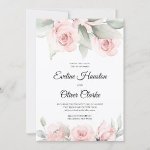 Invitación Roses rosas bohemias rosas y boho boho verde