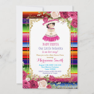Invitación Roses rosas rosas mexicanas Fiesta Baby Shower 